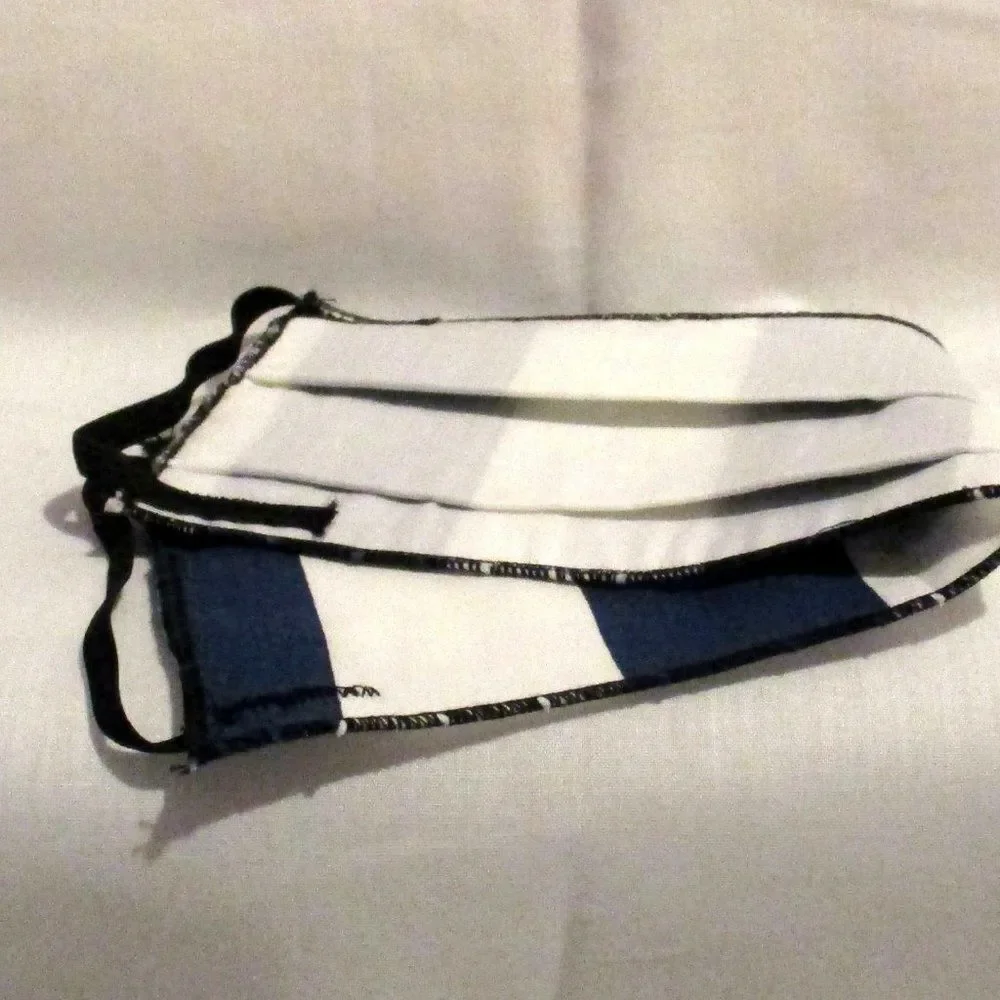 Face Mask Reversible Blue and White